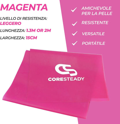 Elastico Fitness Pilates - Fasce Elastiche Fitness Fisioterapia E Yoga - Elastici Palestra per Forza - Set Elastici Fitness Con E-Guida Gratuita