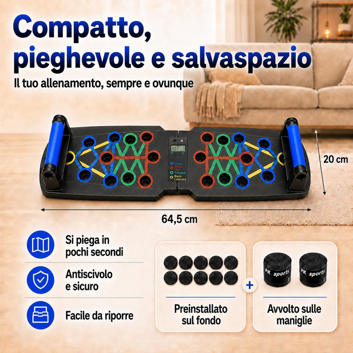 Push up Board Flessioni Attrezzi, Allenamento Palestra in Casa Home Gym, Attrezzi Palestra Casa Maniglie Push up Con Funzione Di Conteggio