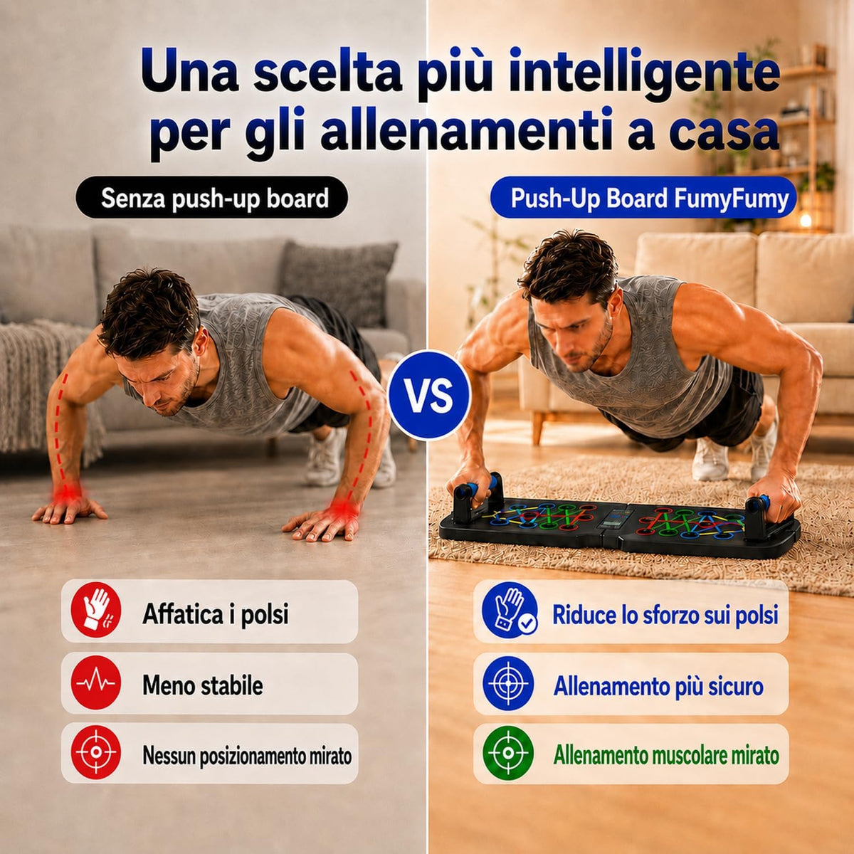 Push up Board Flessioni Attrezzi, Allenamento Palestra in Casa Home Gym, Attrezzi Palestra Casa Maniglie Push up Con Funzione Di Conteggio